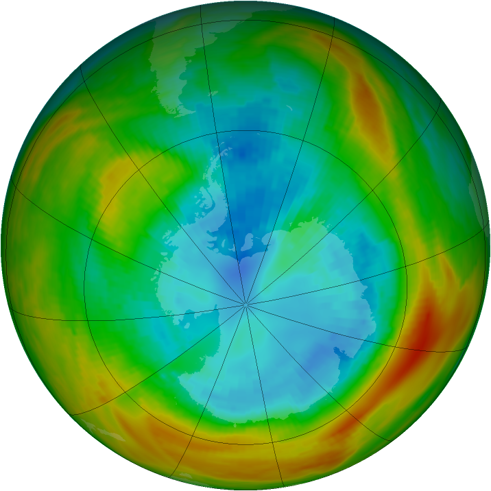 Antarctic ozone map for 08 September 1979